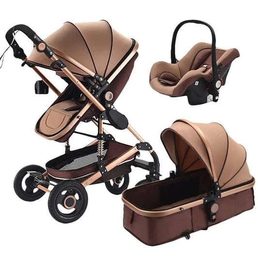 Comfort Time 3 in 1 Luxury Baby Stroller With Car Seat & Adjustable Bassinet