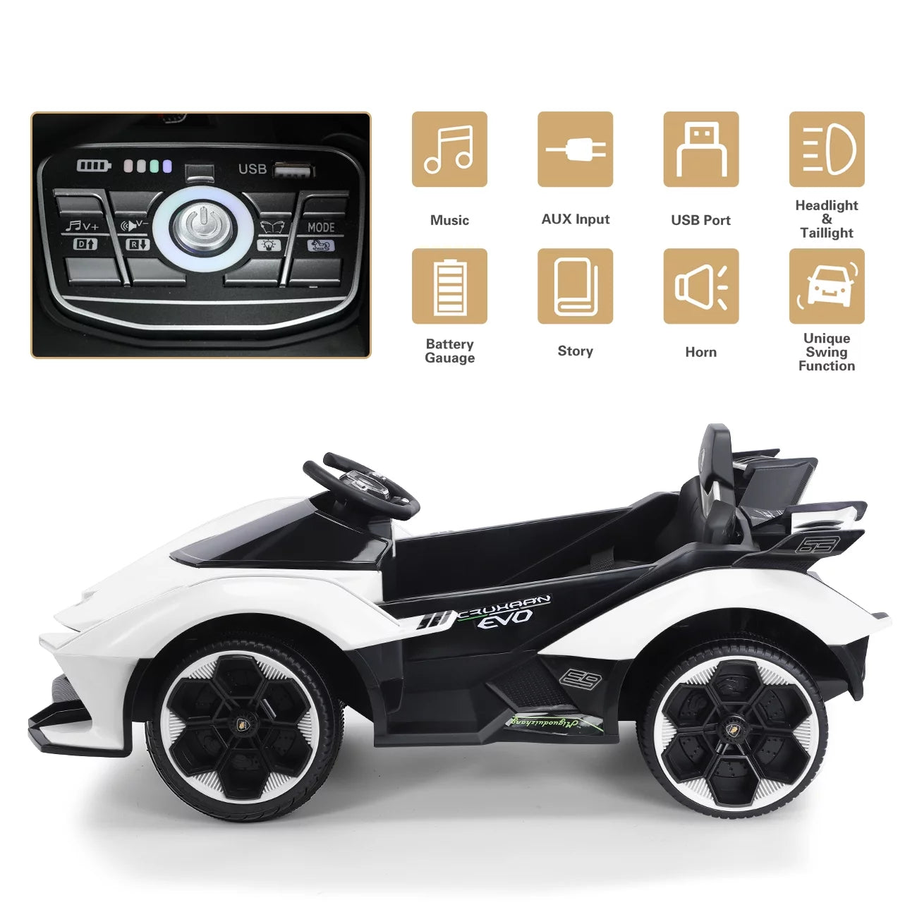 2023 Kids Ride On Car 12V With Parental Remote